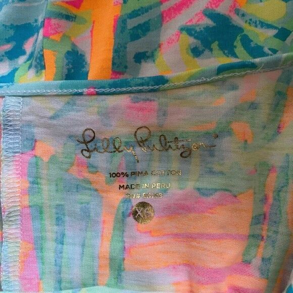 Lilly Pulitzer Womens Neon Floral 100% Pima Cotton Mini Beach Summer Dress XS - Picture 2 of 6